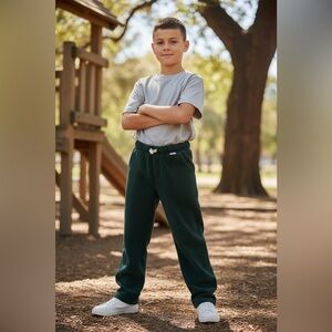 Carters Kids Fleece Pants in Dark Green